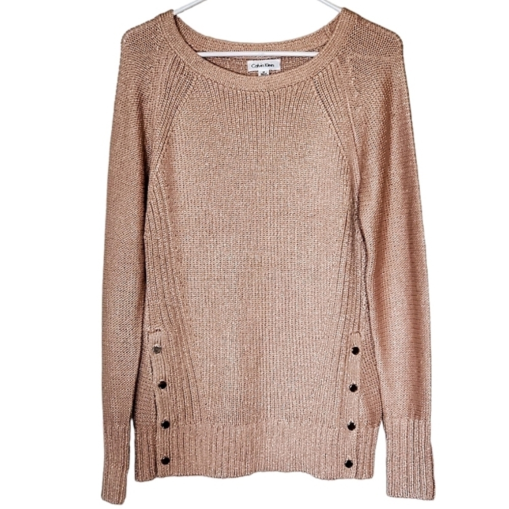 Calvin Klein Knit Long Sleeve Sweater Blush Size M